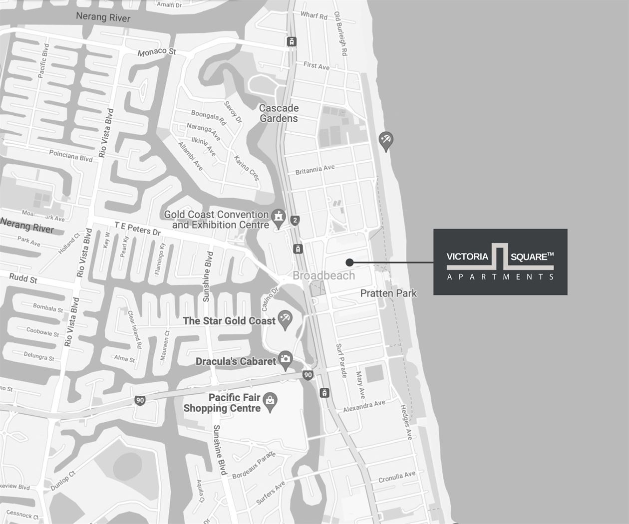 Victoria Square Apartments Map